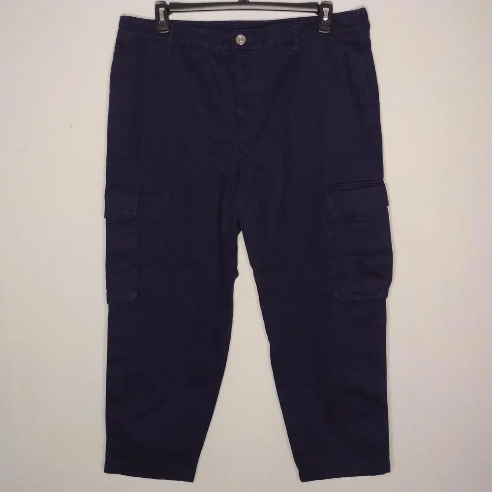 NWT Armani Exchange Men's Navy/Oversized Pleated Cargo Pants Size 38